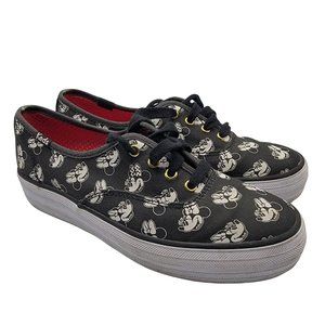 Keds Minnie Mouse Disney Collection Women Black Canvas Lace Up Shoes Size 5.5
